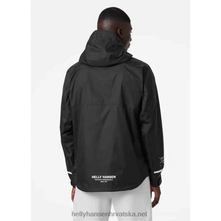 J0HV237 muška biciklistička kišna jakna s kapuljačom muškarci Helly-Hansen crno