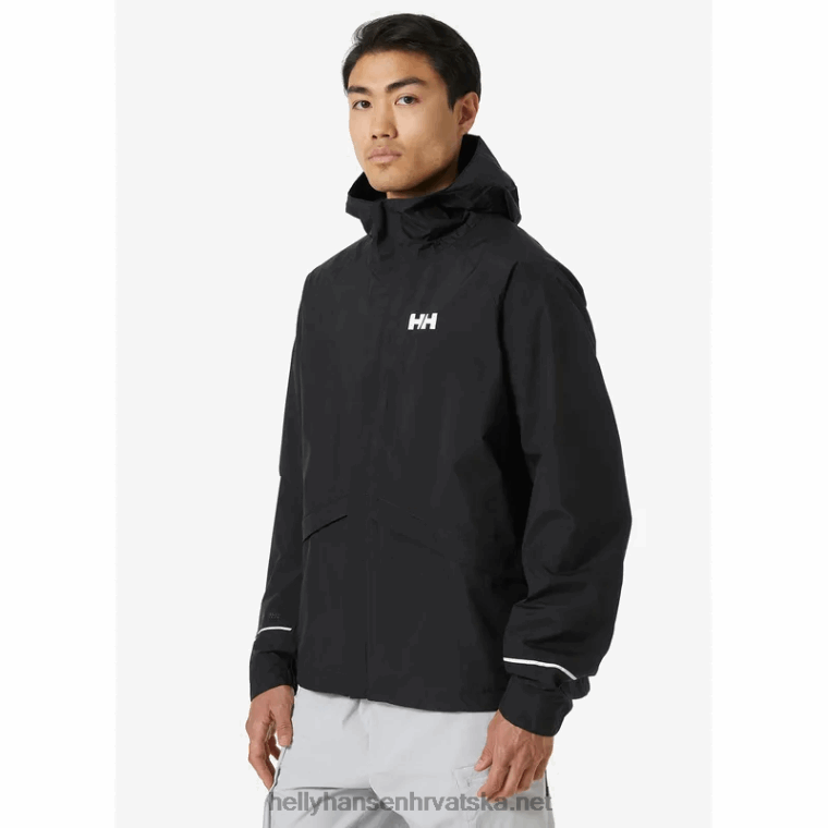 J0HV253 muška brza kišna jakna muškarci Helly-Hansen crno