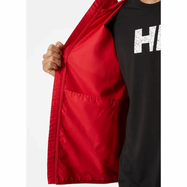 J0HV365 muška juell lagana vodootporna jakna muškarci Helly-Hansen Crvena
