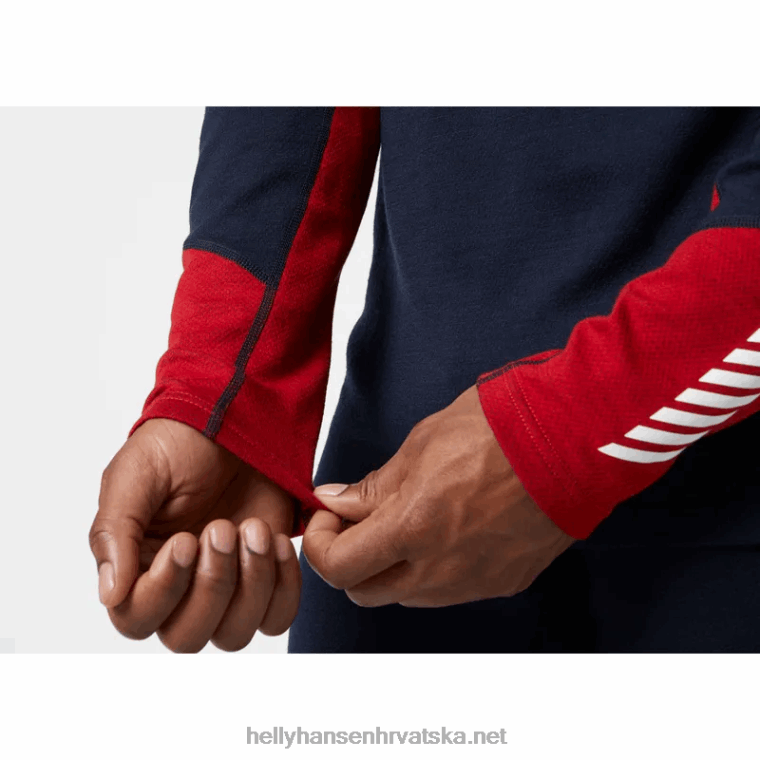 J0HV1077 muški lifa merino srednji sloj za posadu muškarci Helly-Hansen crno