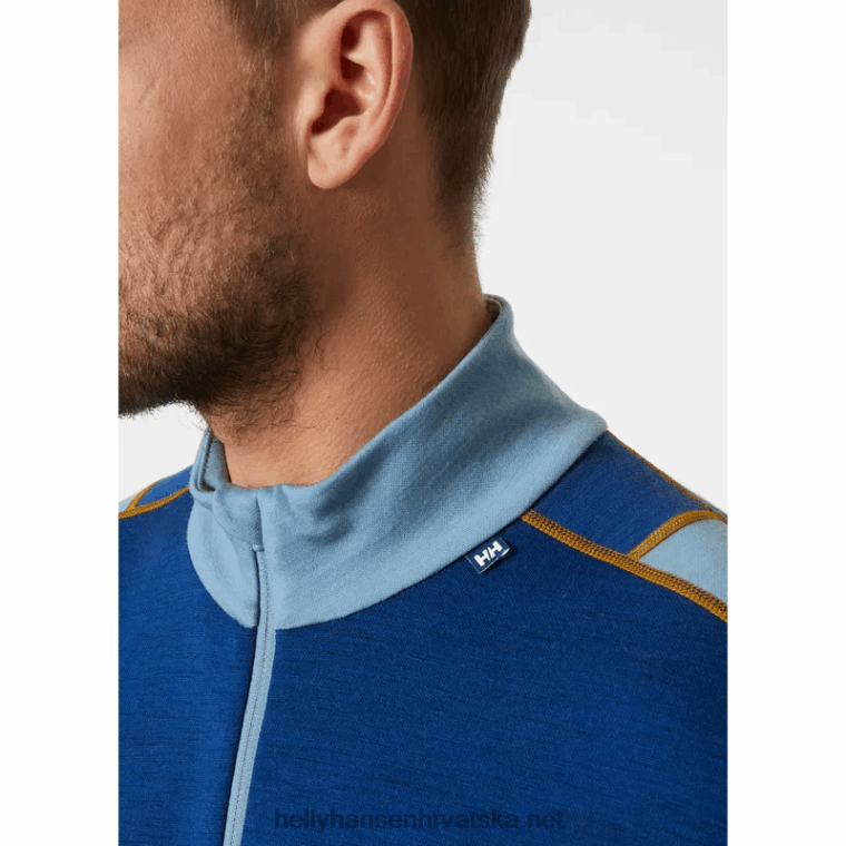 J0HV1091 muški lifa merino lagani 2-u-1 osnovni sloj s poluzatvaračem muškarci Helly-Hansen mornarica