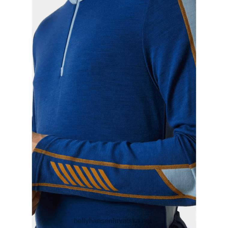 J0HV1091 muški lifa merino lagani 2-u-1 osnovni sloj s poluzatvaračem muškarci Helly-Hansen mornarica