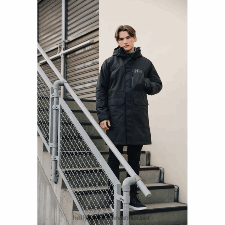 J0HV235 muški rigging izolirani kišni ogrtač muškarci Helly-Hansen crno