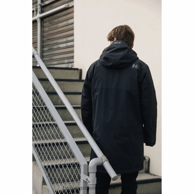 J0HV235 muški rigging izolirani kišni ogrtač muškarci Helly-Hansen crno