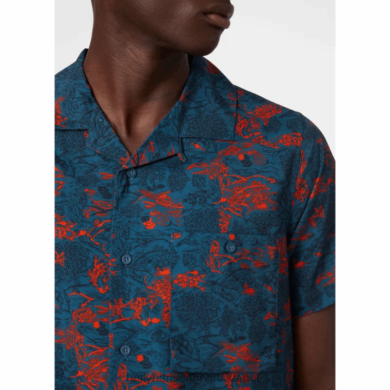 J0HV1017 muška oya reciklirana košulja muškarci Helly-Hansen prašnjavo plava