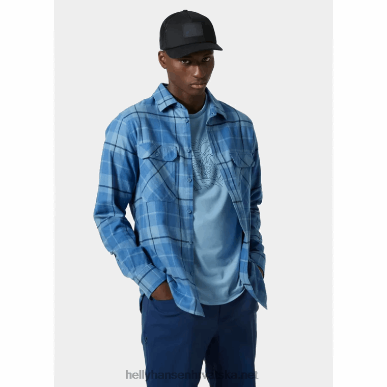 J0HV1022 muška lokka košulja od organskog flanela muškarci Helly-Hansen najtamniji spr