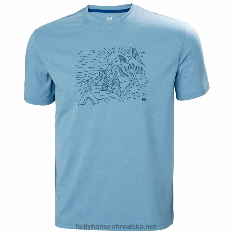 J0HV846 muška skog reciklirana grafička majica muškarci Helly-Hansen ocean