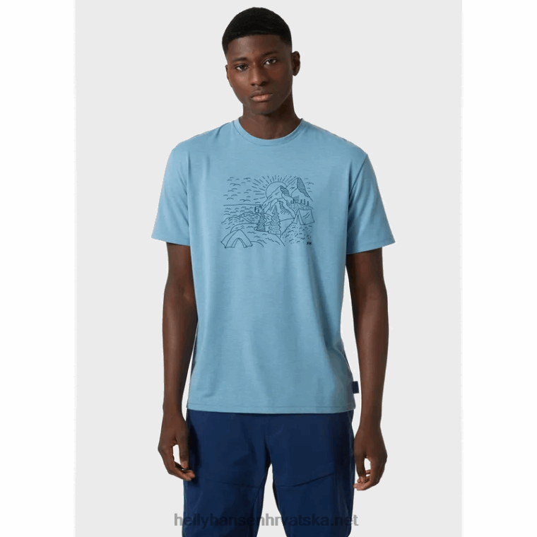 J0HV846 muška skog reciklirana grafička majica muškarci Helly-Hansen ocean