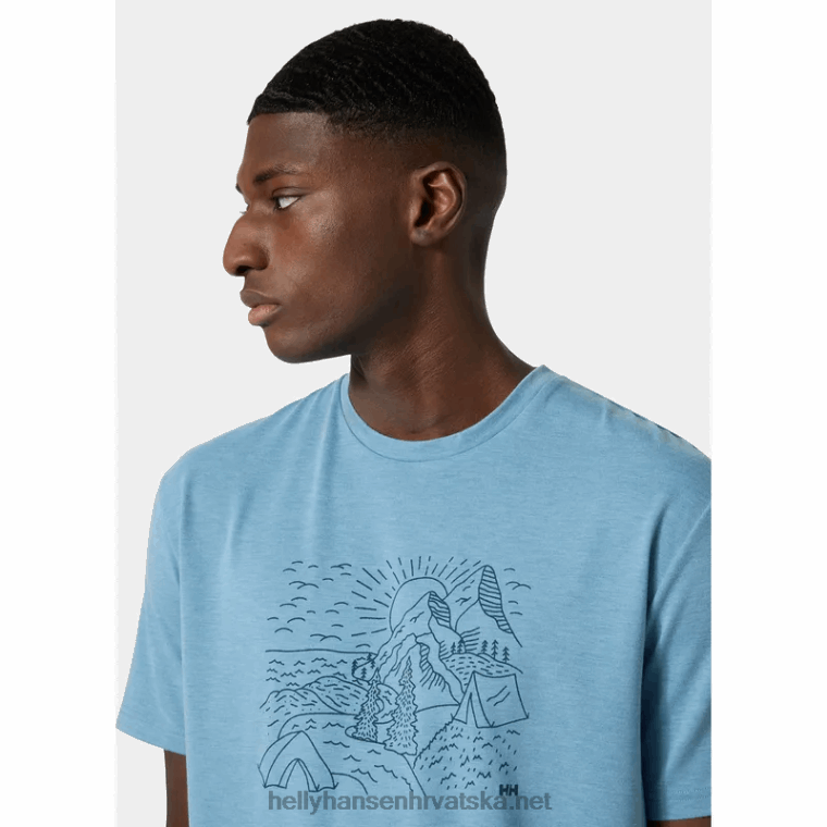 J0HV846 muška skog reciklirana grafička majica muškarci Helly-Hansen ocean