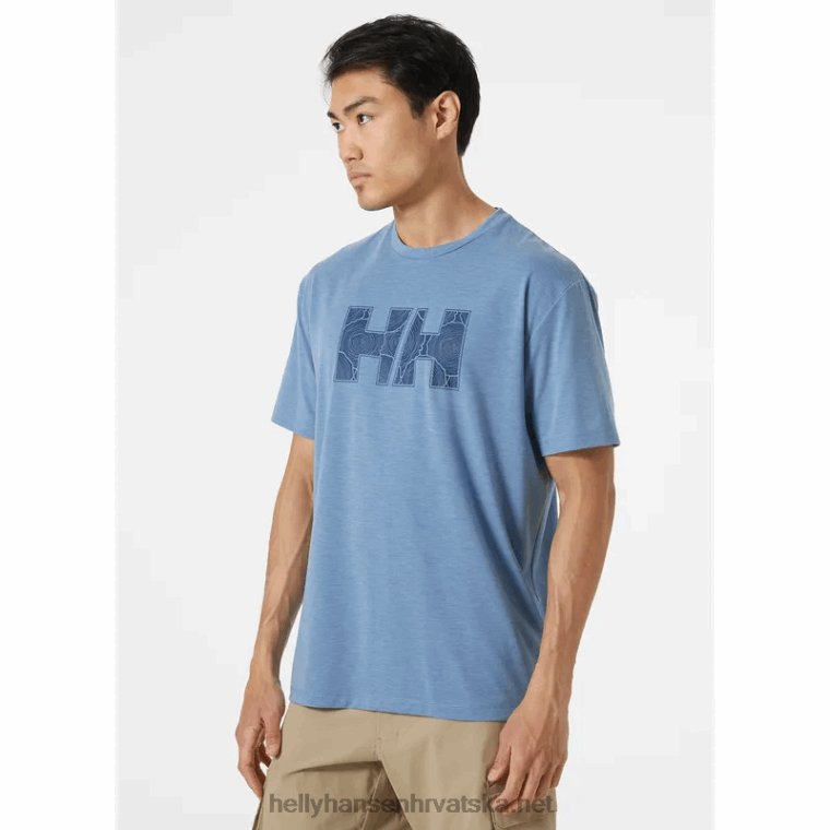 J0HV847 muška skog reciklirana grafička majica muškarci Helly-Hansen plava me magla