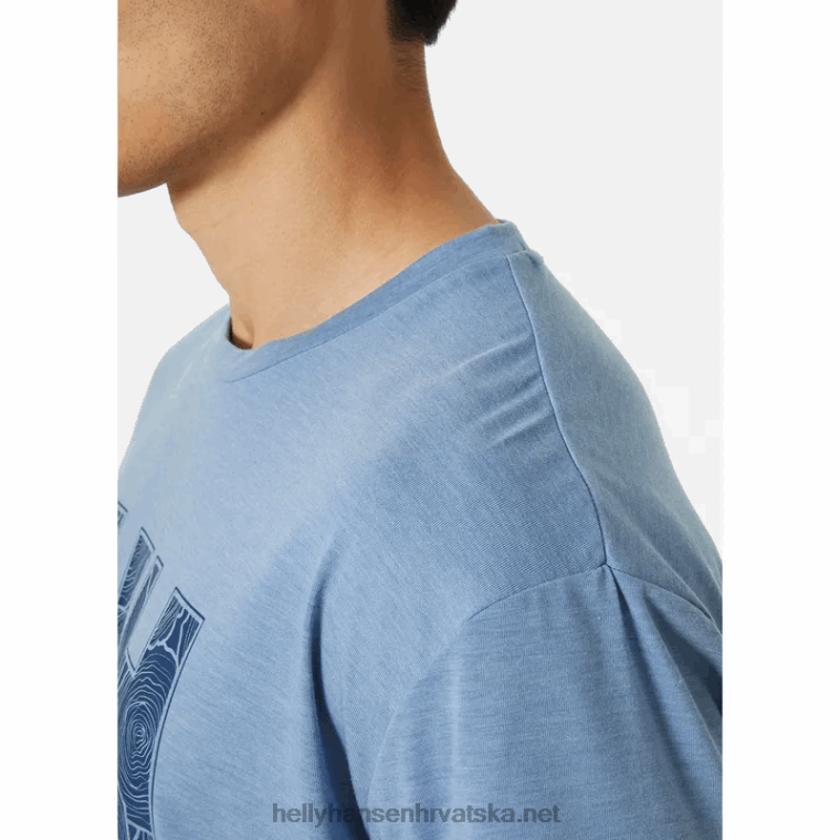 J0HV847 muška skog reciklirana grafička majica muškarci Helly-Hansen plava me magla