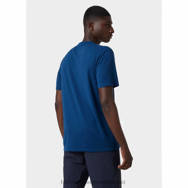 J0HV848 muška skog reciklirana grafička majica muškarci Helly-Hansen azurit mel