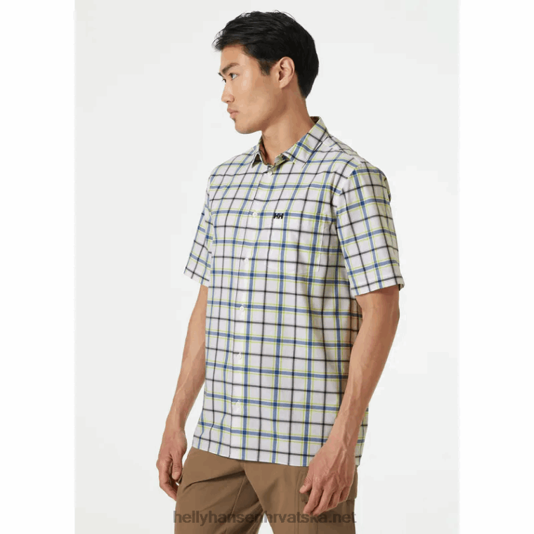 J0HV906 muška fjord brzosušeća košulja kratkih rukava 2.0 muškarci Helly-Hansen svijetlo plava