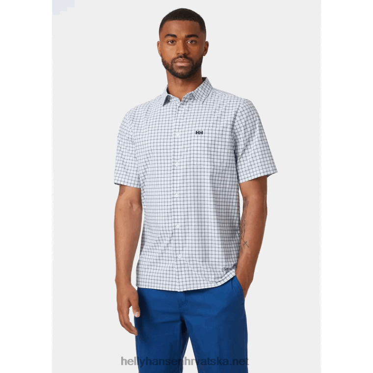 J0HV907 muška fjord brzosušeća košulja kratkih rukava 2.0 muškarci Helly-Hansen azurit