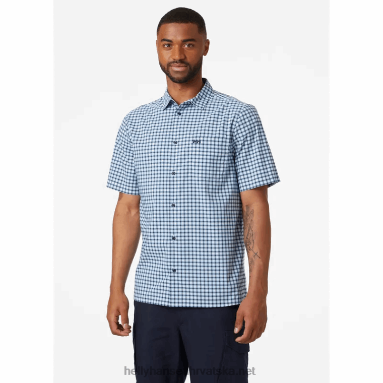 J0HV909 muška fjord brzosušeća košulja kratkih rukava 2.0 muškarci Helly-Hansen mornarica