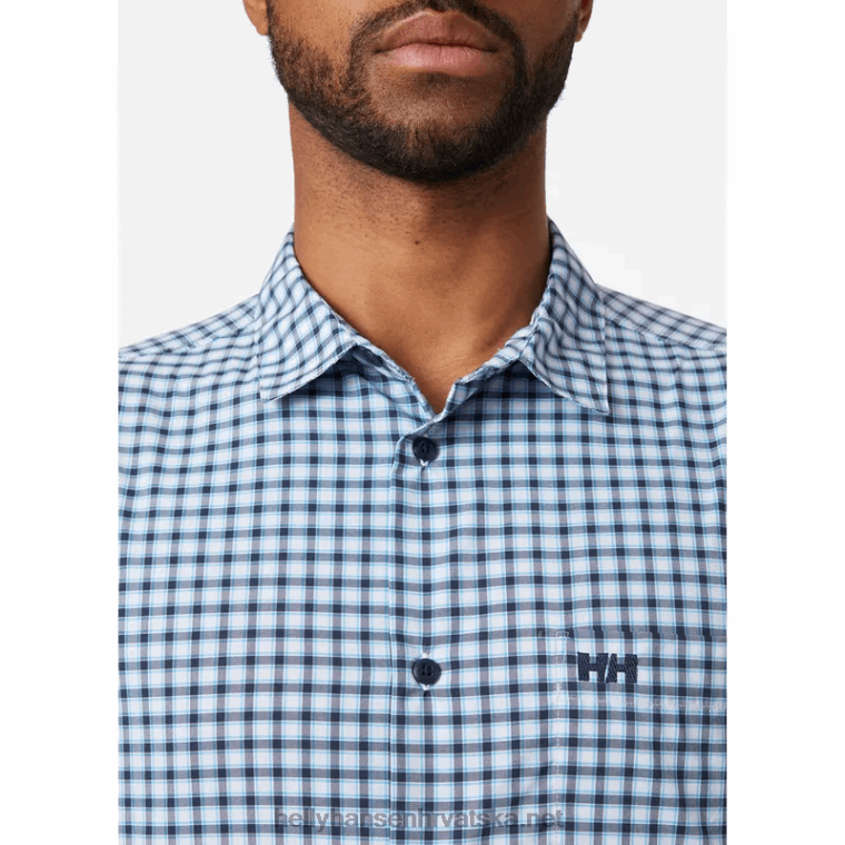 J0HV909 muška fjord brzosušeća košulja kratkih rukava 2.0 muškarci Helly-Hansen mornarica