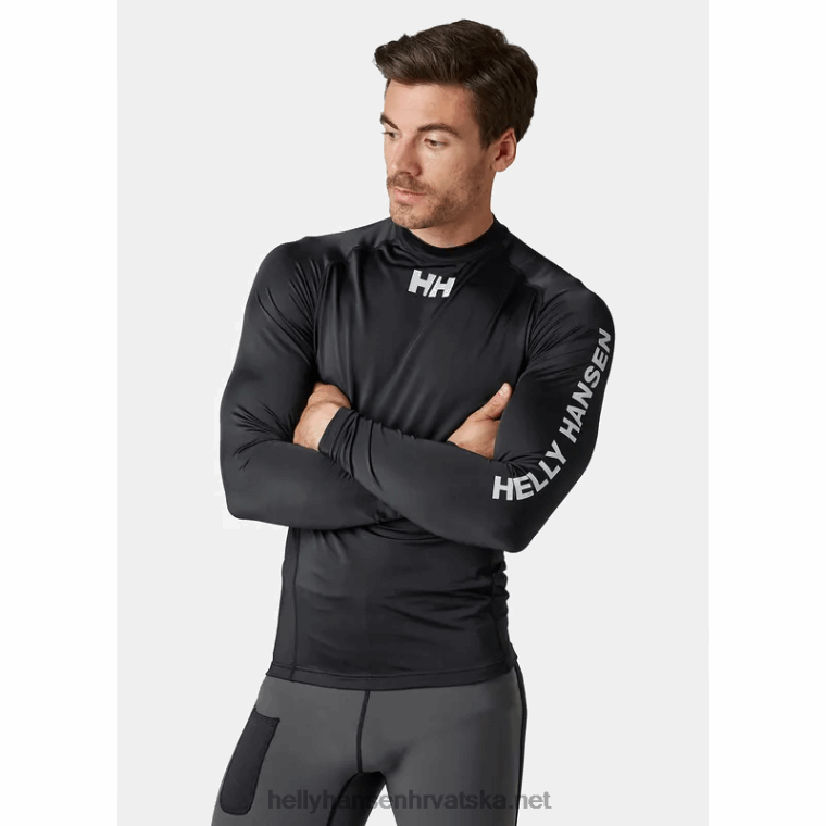 J0HV935 muška vodena odjeća rashguard muškarci Helly-Hansen crno