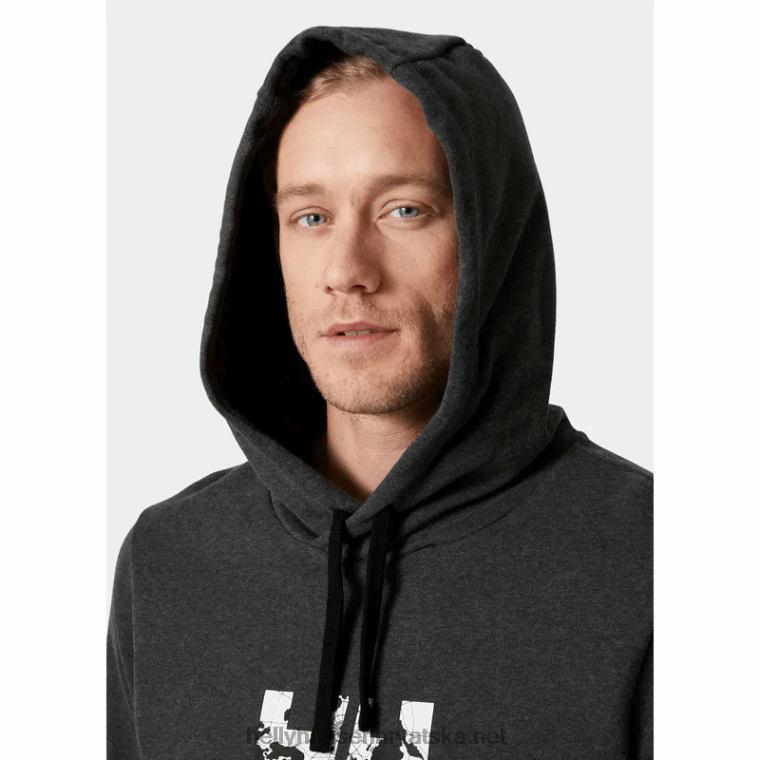 J0HV802 muška majica s kapuljačom od organskog pamuka Arctic Ocean muškarci Helly-Hansen mornarica