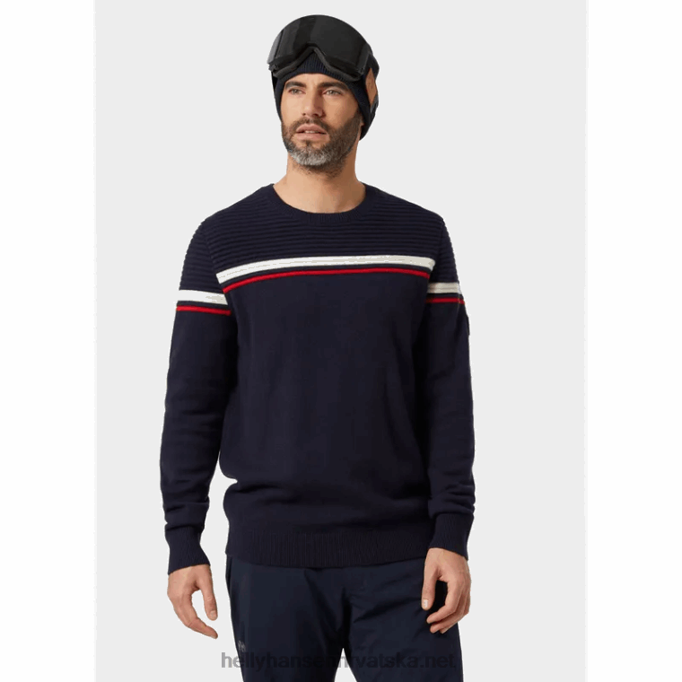 J0HV815 muški carv pleteni džemper muškarci Helly-Hansen crno