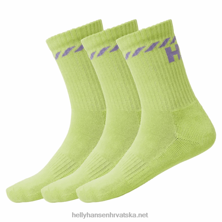 J0HV1282 unisex pamučne sportske čarape 3 pak muškarci Helly-Hansen ebanovina/žad