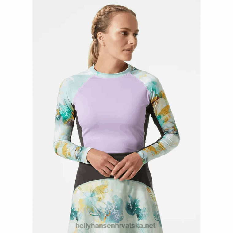 J0HV2721 ženska jakna za vodu rashguard žene Helly-Hansen žad esra/mornarska pruga