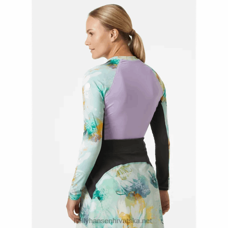 J0HV2721 ženska jakna za vodu rashguard žene Helly-Hansen žad esra/mornarska pruga