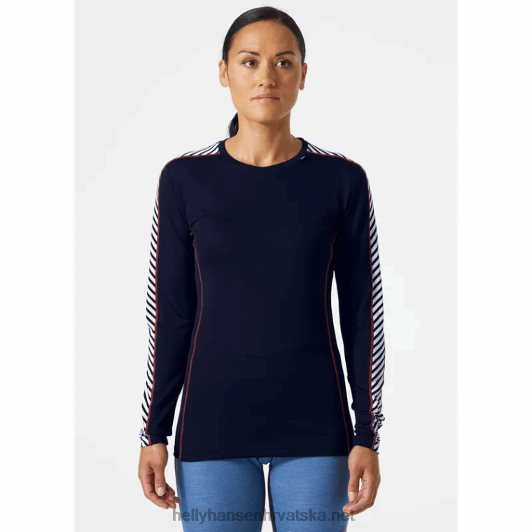 J0HV2082 ženski hh lifa dugi rukavi crew osnovni sloj žene Helly-Hansen crno