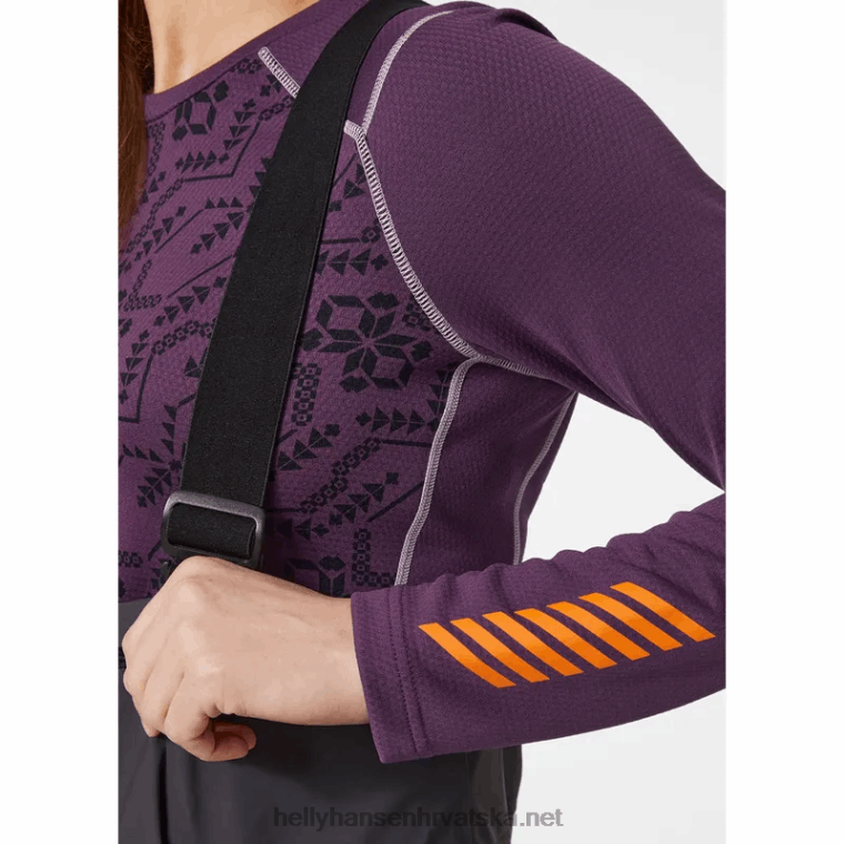 J0HV2087 ženski lifa aktivni grafički osnovni sloj za posadu žene Helly-Hansen mornarica