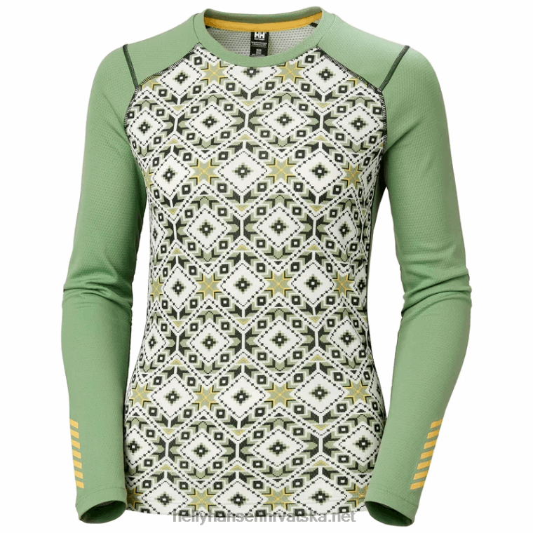 J0HV2089 ženski lifa aktivni grafički osnovni sloj za posadu žene Helly-Hansen sivo bijelo s