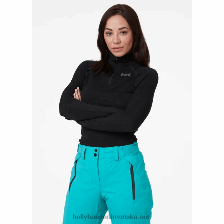 J0HV2091 ženski h1 pro lifa bešavni temeljni sloj s poluzatvaračem žene Helly-Hansen duboki fjord