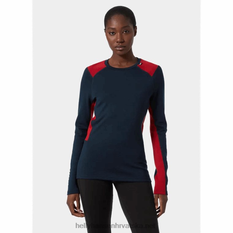 J0HV2052 ženski lifa merino srednji sloj za posadu žene Helly-Hansen crno