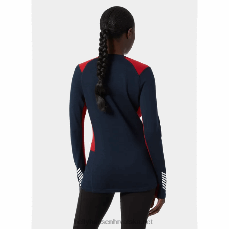 J0HV2052 ženski lifa merino srednji sloj za posadu žene Helly-Hansen crno