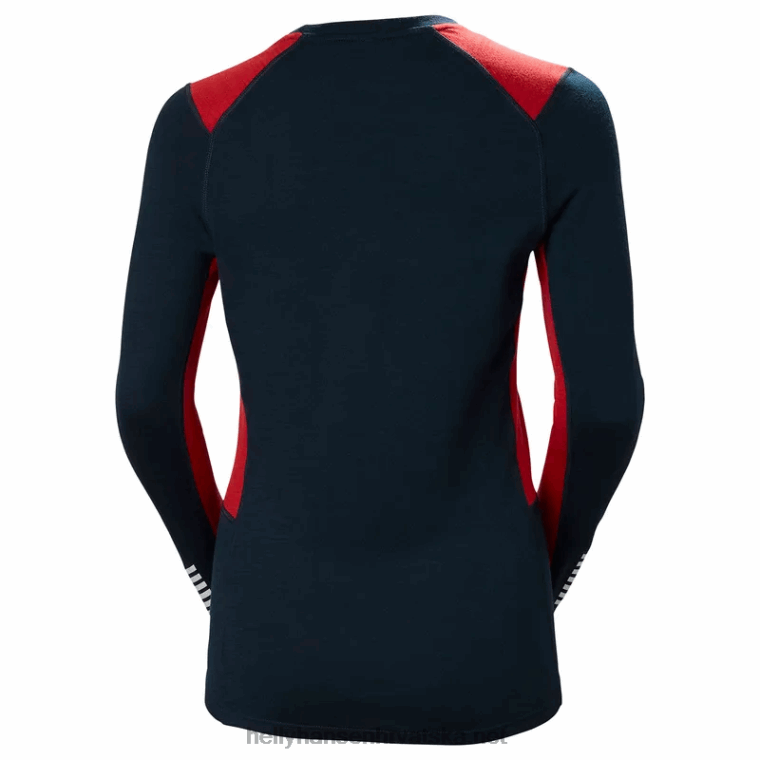 J0HV2052 ženski lifa merino srednji sloj za posadu žene Helly-Hansen crno