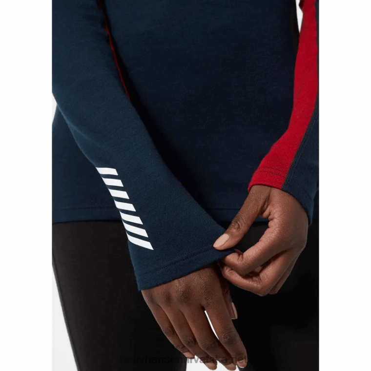 J0HV2052 ženski lifa merino srednji sloj za posadu žene Helly-Hansen crno