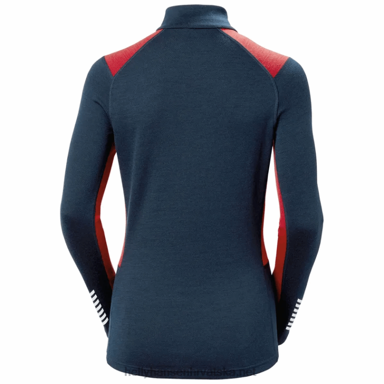 J0HV2056 ženski lifa merino srednji sloj s pola patentnim zatvaračem žene Helly-Hansen crno