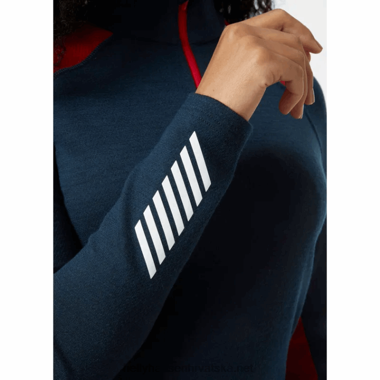 J0HV2056 ženski lifa merino srednji sloj s pola patentnim zatvaračem žene Helly-Hansen crno
