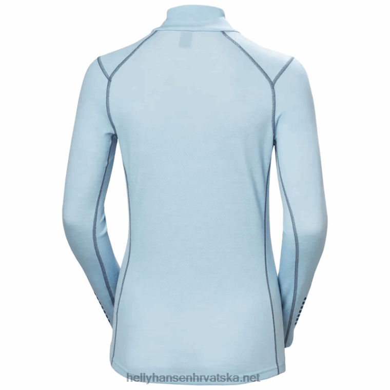 J0HV2063 ženska lifa merino srednje težine 2-u-1 grafički bazni sloj s pola patentnim zatvaračem žene Helly-Hansen crno