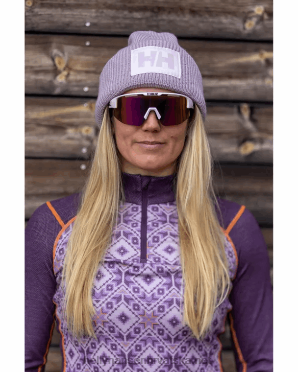 J0HV2064 ženska lifa merino srednje težine 2-u-1 grafički bazni sloj s pola patentnim zatvaračem žene Helly-Hansen beba trupa