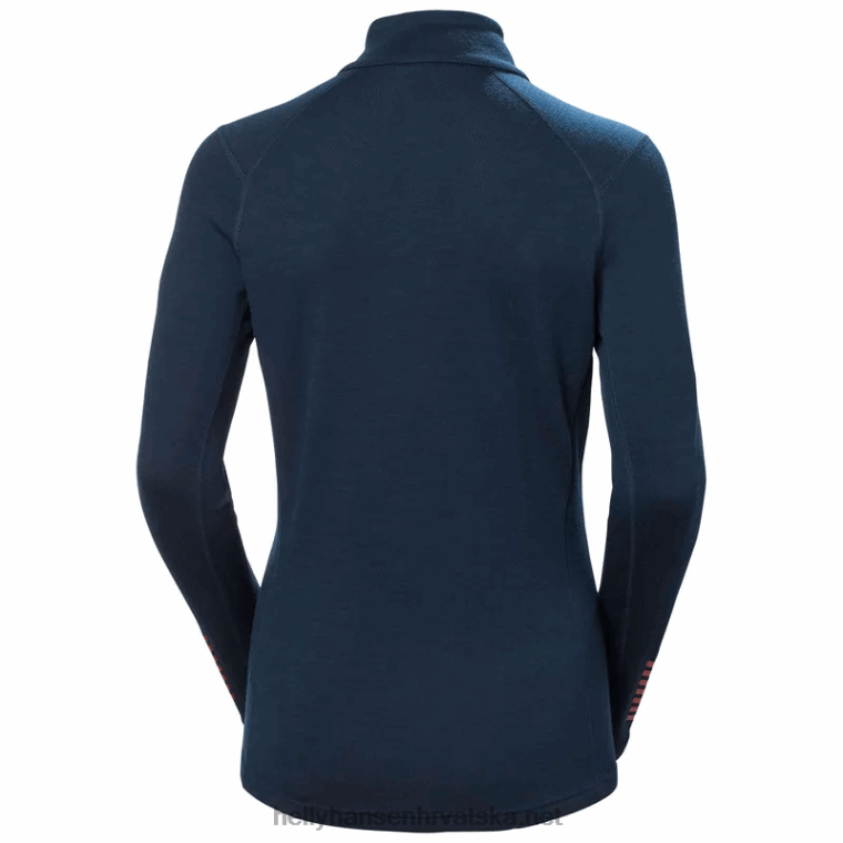 J0HV2065 ženska lifa merino srednje težine 2-u-1 grafički bazni sloj s pola patentnim zatvaračem žene Helly-Hansen ametist sv