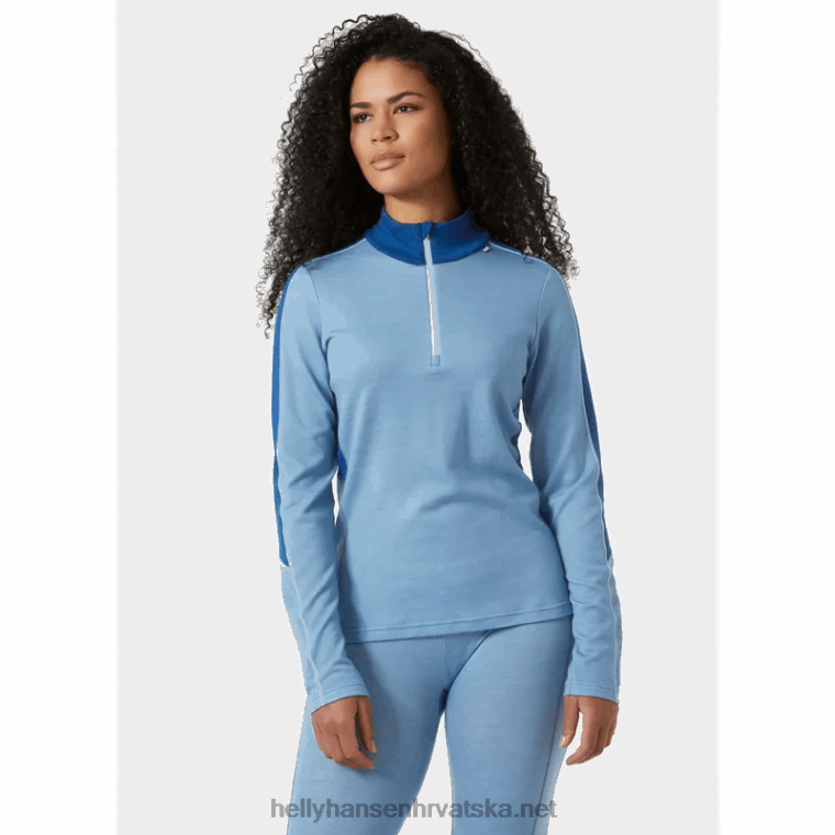 J0HV2066 ženski lifa merino lagani osnovni sloj s poluzatvaračem žene Helly-Hansen navy deco f