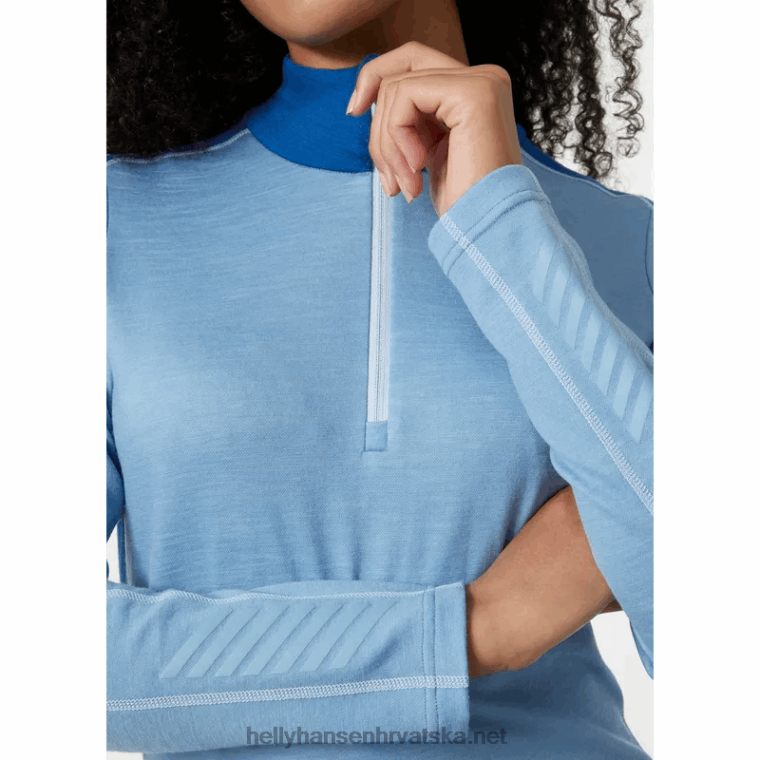 J0HV2066 ženski lifa merino lagani osnovni sloj s poluzatvaračem žene Helly-Hansen navy deco f