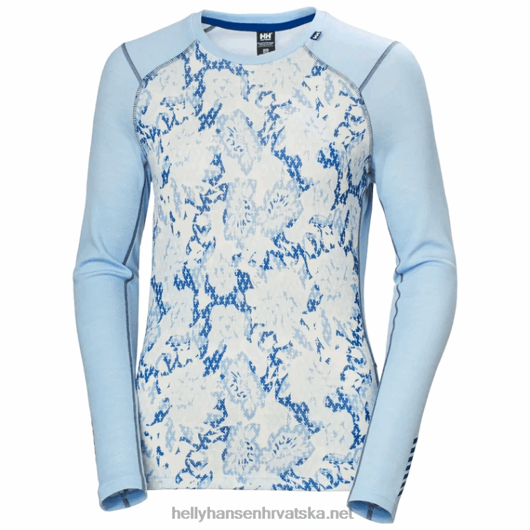 J0HV2067 ženska lifa merino srednje težine s dugim rukavima s kratkim rukavima žene Helly-Hansen modra magla