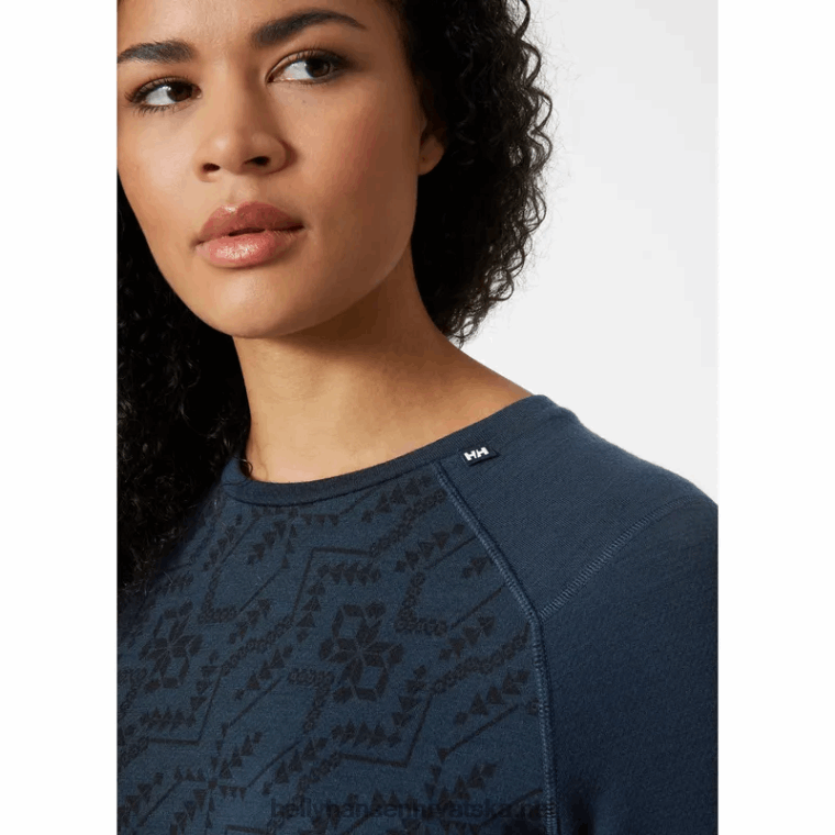 J0HV2069 ženska lifa merino srednje težine s dugim rukavima s kratkim rukavima žene Helly-Hansen ametist sv