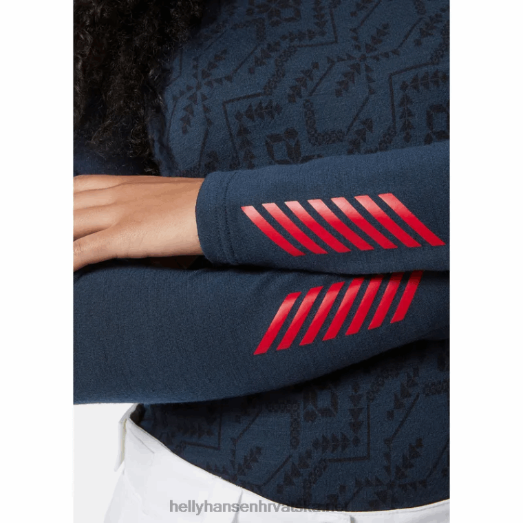 J0HV2069 ženska lifa merino srednje težine s dugim rukavima s kratkim rukavima žene Helly-Hansen ametist sv