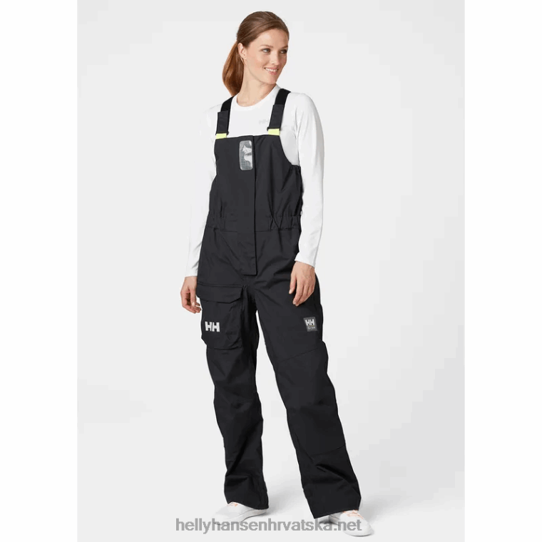 J0HV1734 ženski gat 3.0 obalno jedrenje bib žene Helly-Hansen crno