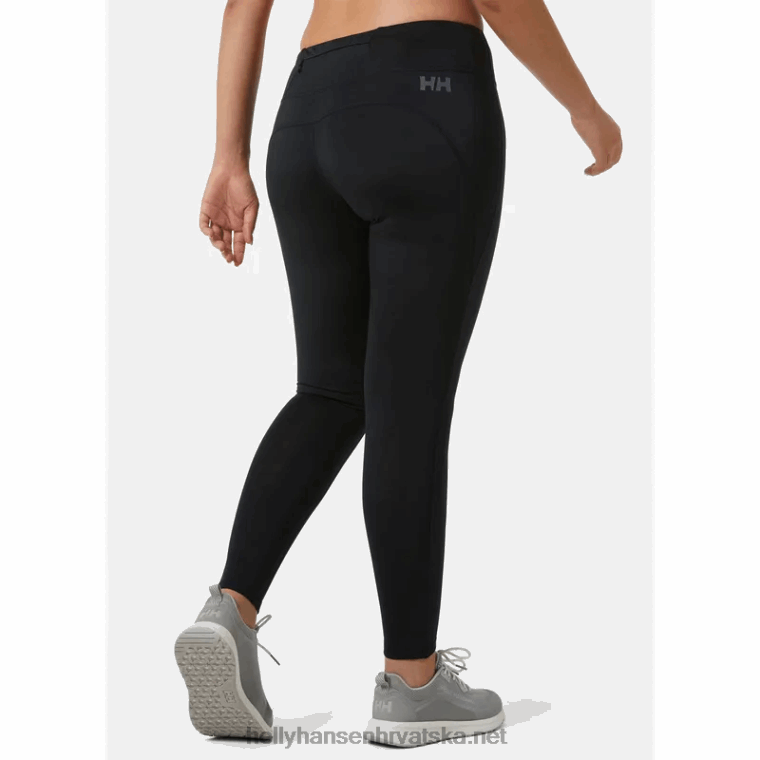 J0HV1764 ženske verglas tople tajice za trčanje žene Helly-Hansen crno