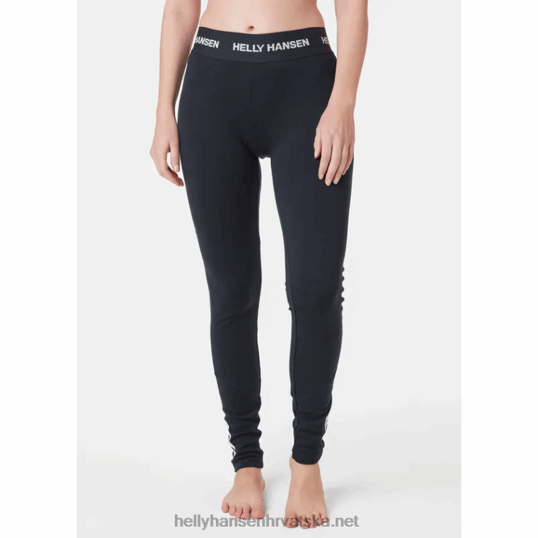 J0HV1871 ženske lifa merino srednje težine 2-u-1 bazne hlače žene Helly-Hansen crno