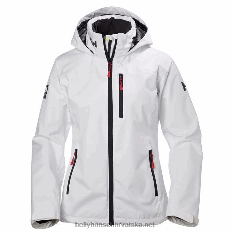 J0HV1349 ženska jedriličarska jakna s kapuljačom za posadu žene Helly-Hansen siva magla