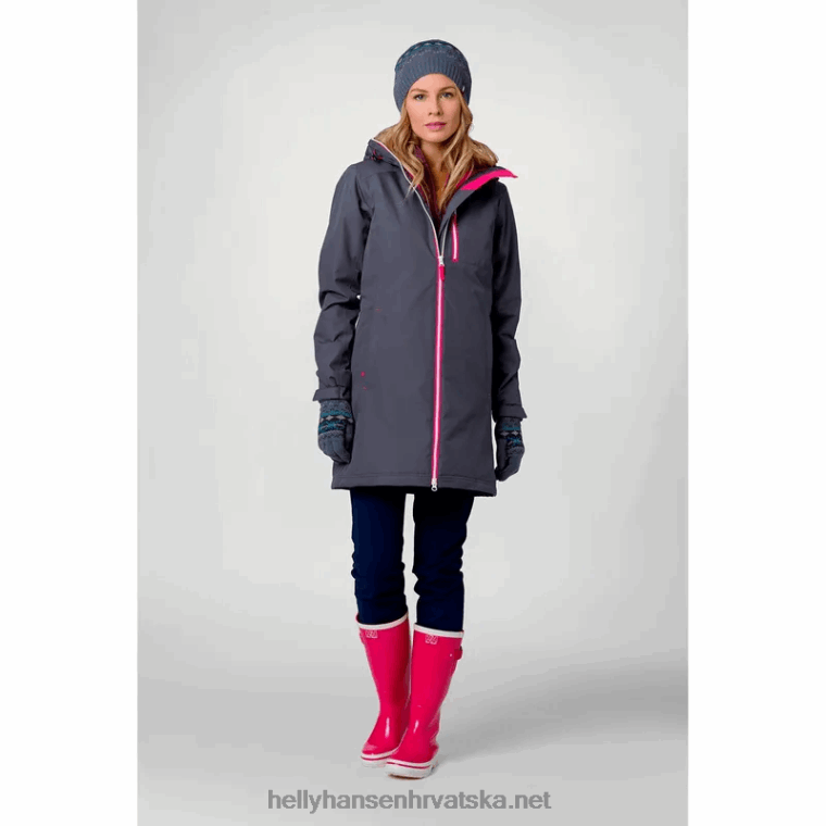 J0HV1552 ženska belfast duga zimska jakna žene Helly-Hansen crno