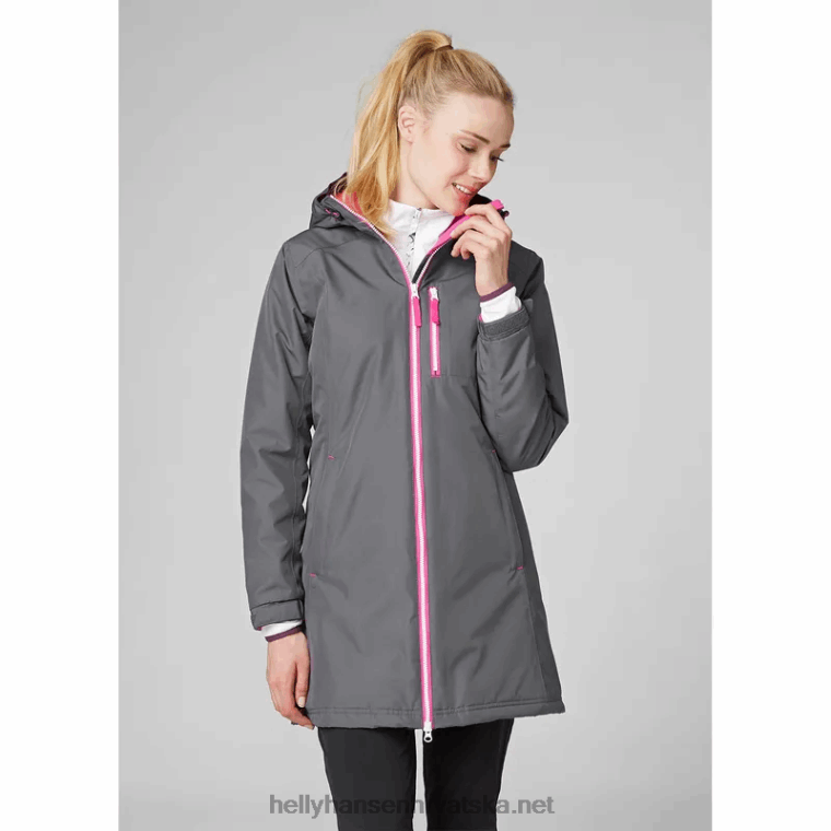 J0HV1553 ženska belfast duga zimska jakna žene Helly-Hansen ebanovina